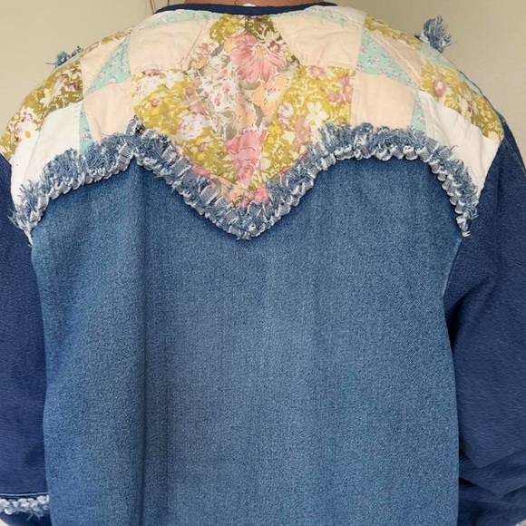 Hand made quilted denim jacket - Picture 2 of 5